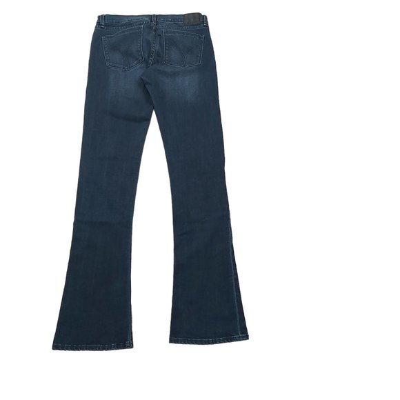 Jeans Calvin Klein Women 6 Size 28 Distressed Stretch Dark Blue Boot Cut 30 Leg - Picture 2 of 13